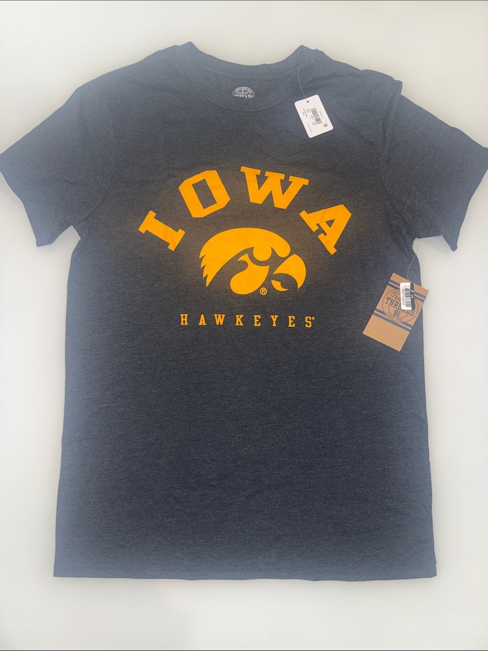 Rivalry Threads Iowa Hawkeyes Charcoal Tee with Gold Logo